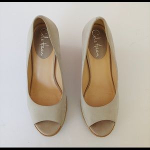Cole Haan. Nikeair. peep toe wedges.